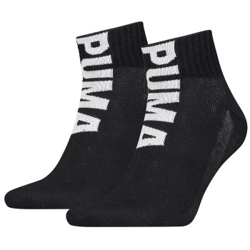 Puma Strømper 2P Men Logo Quarter Socks Sort Str 43/46 Herre