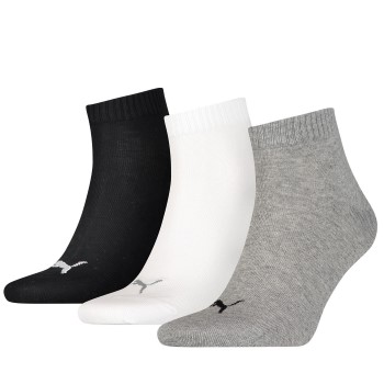 Puma Strømper 3P Quarter Socks Grå/Sort Str 35/38