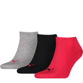 Puma Strømper 3P Sneaker Socks Rød/Grå Str 35/38