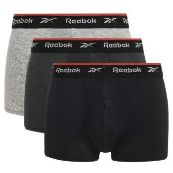 Reebok 3P Redgrave Sports Trunk Sort/Grå polyester Large Herre