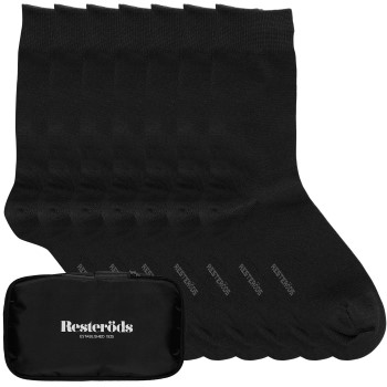 Resteröds Strømper 7P Bamboo Socks Travel Bag Sort Str 40/45 Herre