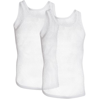 Se Resteröds 2P Organic Cotton Net Singlet Hvid økologisk bomuld Medium Herre ved Timarco