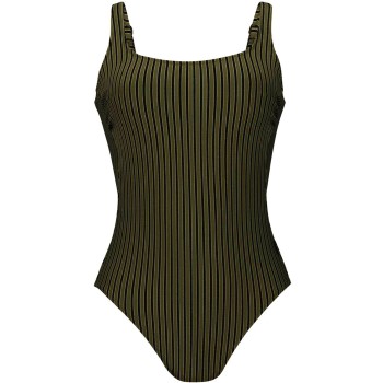 Se Rosa Faia Holiday Stripes Swimsuit Oliven polyamid F 40 Dame ved Timarco