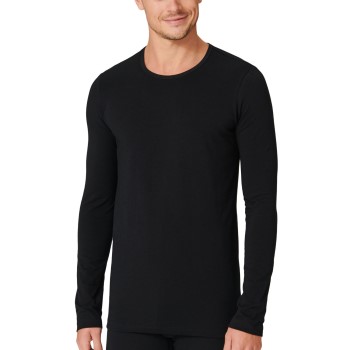 Se Schiesser 95-5 Organic Cotton Long Sleeve Shirt Sort økologisk bomuld Medium Herre ved Timarco