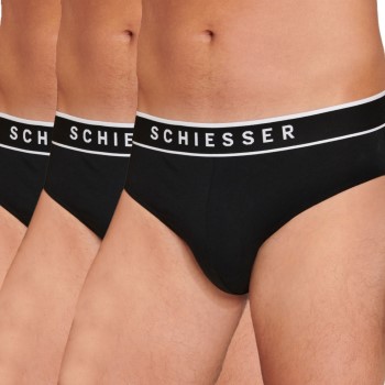 Schiesser 3P 95-5 Organic Cotton Rio Brief Sort bomuld Medium Herre