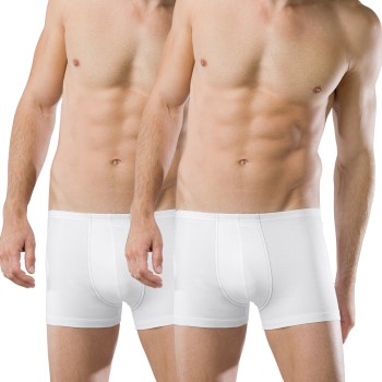 Schiesser 2P Essentials Boxer Briefs Hvid bomuld Medium Herre