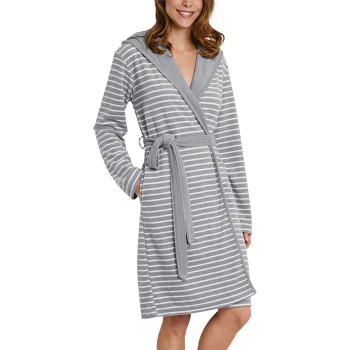 Schiesser Essentials Light Terry Cloth Bathrobe Grå 42 Dame