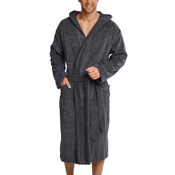 Se Schiesser Essentials Terry Cloth Bathrobe Grå bomuld Large Herre ved Timarco