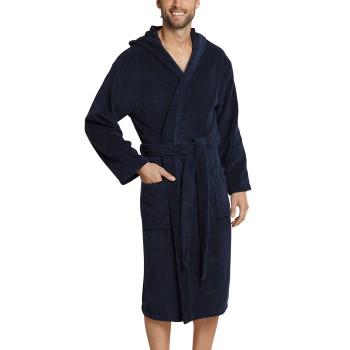 Schiesser Essentials Terry Cloth Bathrobe Marineblå bomuld Large Herre