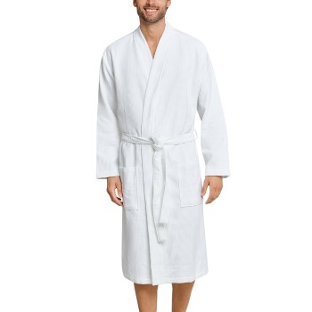 Schiesser Essentials Waffle and Terry Bathrobe Hvid bomuld 3XL Herre