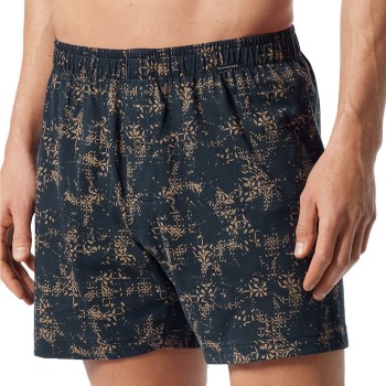 Schiesser 2P Fun Prints Boxer Shorts Sort/brun bomuld X-Large Herre