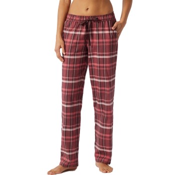 Se Schiesser Mix and Relax Long Flannel Pants Rød/Brun bomuld 38 Dame ved Timarco