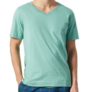 Se Schiesser Mix and Relax Organic V-neck T-Shirt Mintgrøn bomuld Medium Herre ved Timarco