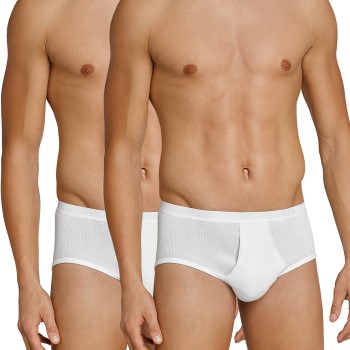 Schiesser 2P Original Classics Double Rib Briefs Hvid bomuld Large Herre