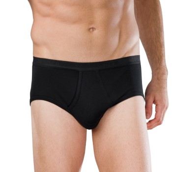 Schiesser Original Classics Fine Rib Sport Brief Sort bomuld Small Herre