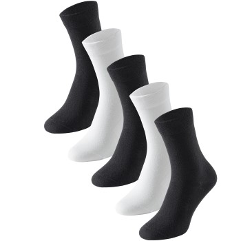 Schiesser Strømper 5P Women Socks Sort/Hvid Str 35/38 Dame