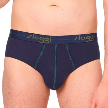 Sloggi 2P For Men Start Midi Marine mønster bomuld Small Herre