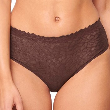 Sloggi Trusser ZERO Feel Lace 2.0 High Waist Brief Brun Small Dame