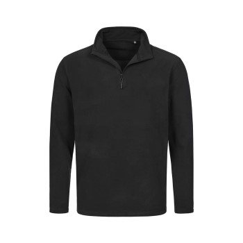 Stedman Active Fleece Half-Zip For Men Sort polyester Small Herre