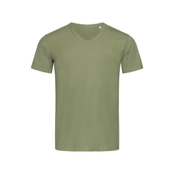 Se Stedman Ben V-neck For Men Militærgrøn  ringspundet bomuld Large Herre ved Timarco