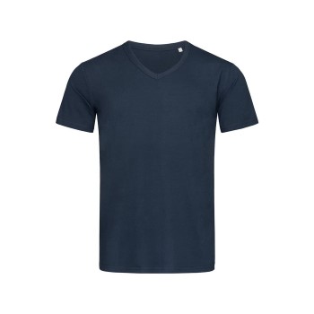 Se Stedman Ben V-neck For Men Marineblå ringspundet bomuld Medium Herre ved Timarco