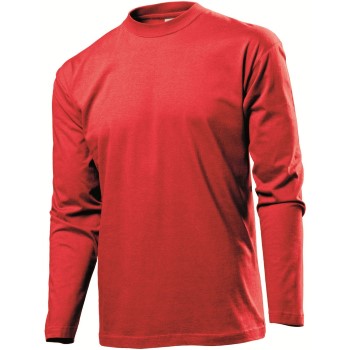 Stedman Classic Long Sleeve Men Rød bomuld Medium Herre