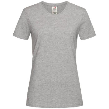 Se Stedman Classic T Organic Women Crew Neck Grå økologisk bomuld Large Dame ved Timarco