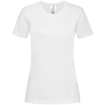 Stedman Classic T Organic Women Crew Neck Hvid økologisk bomuld Medium Dame