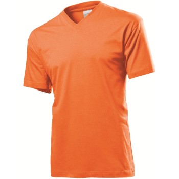 Stedman Classic V-Neck Men T-shirt Orange bomuld Medium Herre