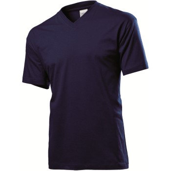 Stedman Classic V-Neck Men T-shirt Mørkblå bomuld Medium Herre