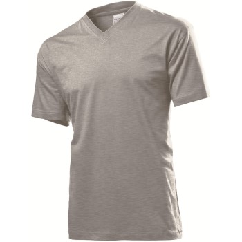 Stedman Classic V-Neck Men T-shirt Mørkgrå  bomuld Small Herre