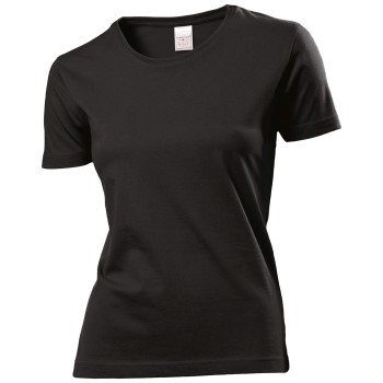 Stedman Classic Women T-shirt Sort bomuld Medium Dame