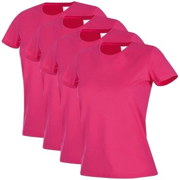 Se Stedman 4P Classic Women T-shirt Mørkrosa  bomuld Small Dame ved Timarco