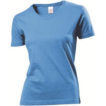 Se Stedman Classic Women T-shirt Lyseblå bomuld Small Dame ved Timarco