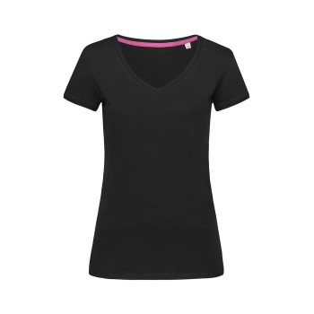 Se Stedman Megan V-neck Sort ringspundet bomuld Medium Dame ved Timarco