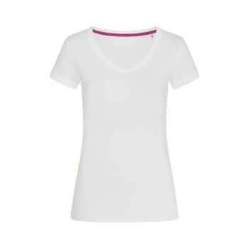 Se Stedman Megan V-neck Hvid ringspundet bomuld Medium Dame ved Timarco