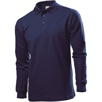 Stedman Polo Long Sleeve Men Marineblå bomuld Medium Herre