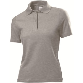 Stedman Polo Women Gråmelerad bomuld Small Dame