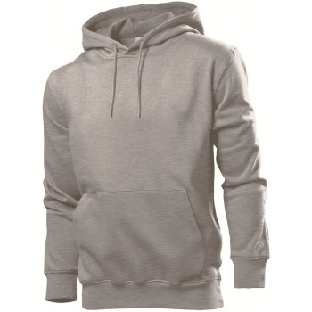 Se Stedman Sweatshirt Hooded Men Gråmelerad Small Herre ved Timarco