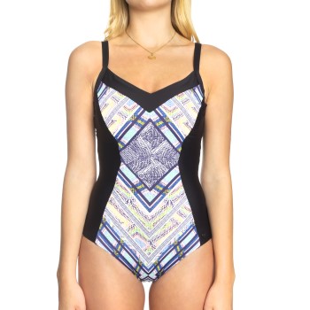 Sunseeker Tribe Attack Swimsuit Sort mønstret D 38 Dame