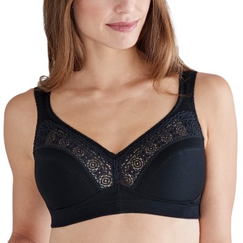 Swegmark Bh Cotton Star Soft Bra Sort bomuld E 80 Dame