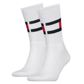 Tommy Hilfiger Legwear Tommy Hilfiger Strømper Flag Sock Hvid Str 39/42