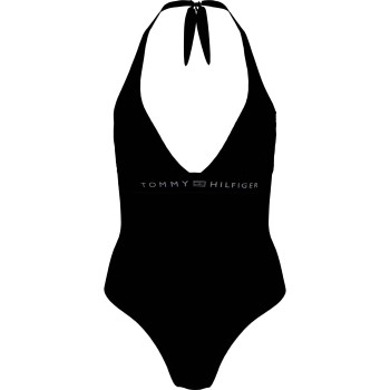 Tommy Hilfiger Halter One Piece Swimsuit Sort Large Dame