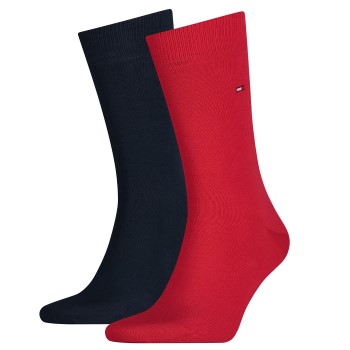 Tommy Hilfiger Legwear Tommy Hilfiger Strømper 2P Men Classic Sock Blå/Rød Str 39/42 Herre