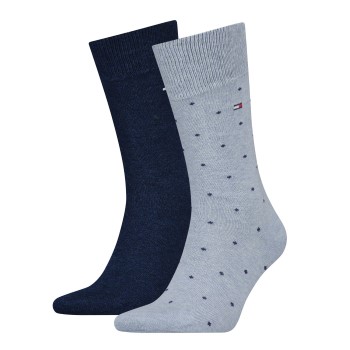 Tommy Hilfiger Legwear Tommy Hilfiger Strømper 2P Men Dot Socks Marine/Blå Str 43/46 Herre