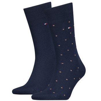 Tommy Hilfiger Legwear Tommy Hilfiger Strømper 2P Men Dot Socks Blå/Brun Str 43/46 Herre