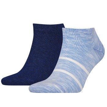 Tommy Hilfiger Legwear Tommy Hilfiger Strømper 2P Men Slub Sneaker Socks Marine/Blå Str 39/42 Herre