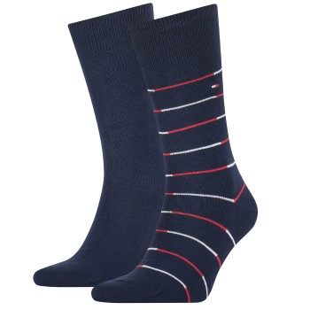 Tommy Hilfiger Legwear Tommy Hilfiger Strømper 2P Men Tommy Stripe Socks Marineblå Str 43/46 Herre