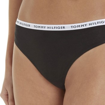 Tommy Hilfiger Trusser 3P Recycled Essentials Thong Sort Medium Dame