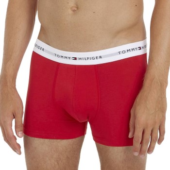 Tommy Hilfiger 3P Signature Essential Cotton Trunk Rød/Blå bomuld Large Herre